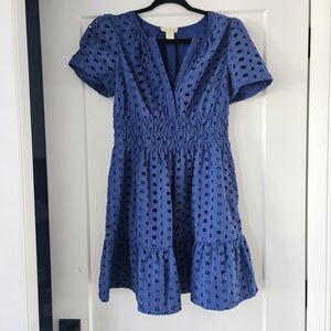Cynthia Rowley Blue Eyelet Mini Dress